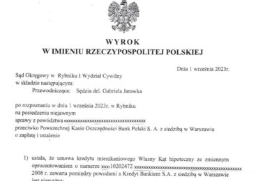 Korzystne Wyroki dla frankowiczów